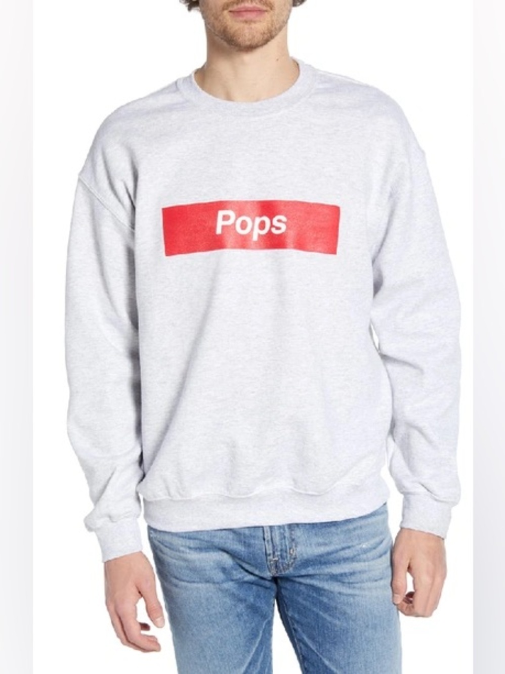 HATCH Pops Sweatshirt XL Gray Red Box Logo Dad Crewneck NWOT $149